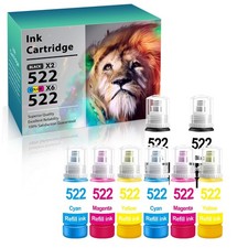 Lot 4-8 PK Ink Refill For Epson 522 Ecotank ET-2400 4800 2800 2803 2720 4700 picture