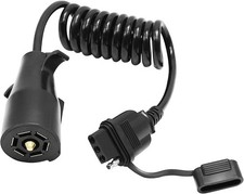 Trailer Adapter 7 Way Round to 5 Way Pin Flat Wire Coiled picture