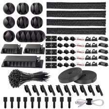Turonic CM2 Cable Organizer Kit 192-Pc Pro Set, Clips, Hook & Loop Ties, Mounts picture
