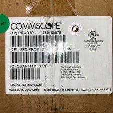 COMMSCOPE 760180075 UNPA-U-610-2U UNV-48 610 48-PORT ANGLED PANEL 2U CAT6(NEW) picture
