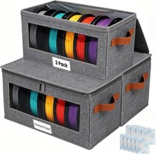 3 Pack 3D Printer Filament Storage Box with Dual Waterproof, Holds 18 Rolls picture