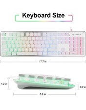 LANGTU Membrane Gaming Keyboard, Rainbow LED Backlit Quiet Keyboard for Offic... picture