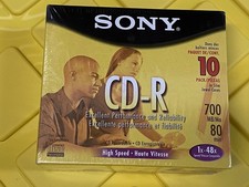 Sony High Speed CD-R 10 Pack 700 MB 80-min 1x-32x Speed - NEW SEALED S1 picture
