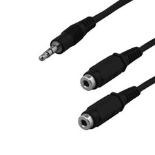 6 Feet 3.5mm Male to 2x Female Audio AUX Y Splitter Extension Cable MP3 Car 6FT picture
