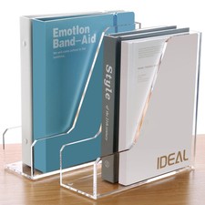 SANRUI 2-Pack Acrylic Magazine File Holder Vertical Desk Sorter A4 Letter picture