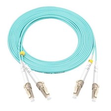 Pack of 5- Fiber Optic LCLC UPC OFNP Multimode Duplex  OM4 100GB 50/125 3M/10FT picture