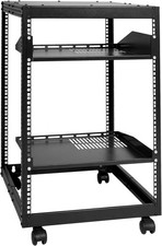 15U Open Frame Network Rack - Secure IT Gear with Adjustable Depth 23''-40'' picture