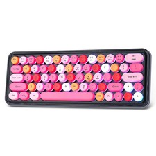 Wired RGB Creamy Typewriter Keyboard 65% Retro LED Membrane Gaming Black picture