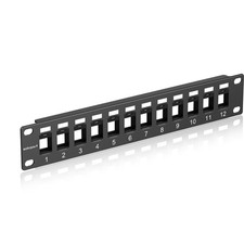 12 Port Mini Blank Keystone Patch Panel with Snap-in Design, 12 picture