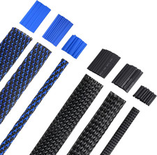 96Ft Wire Loom Braided Cable Sleeve Covers Cord Management with 127 Pcs picture