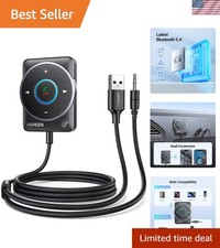 Noise-Cancelling Bluetooth 5.4 Aux Car Adapter with Durable Nylon Braided Cable picture