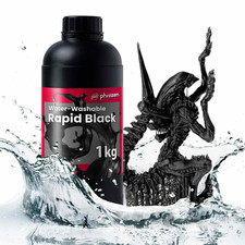 phrozen Water-Washable 3D Printer Resin [Rapid Black], 405nm LCD UV-Curing Photo picture