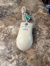 Vintage IBM Active Scroll PS/2 Computer Mouse White 09N5514 VG Cond See Pics picture