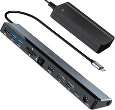 NewQ 12-in-1, USB C Docking Station Dual Monitor, 4 Dock, Dual 4K HDMI, 4 USB picture