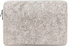 Embossing Floral Pattern PU Leather Laptop Sleeve Case for MacBook Air 15 inch picture