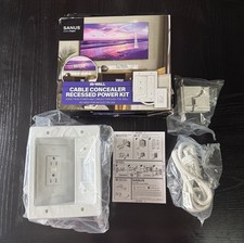 Sanus Legrand In-Wall Cable Concealer Recessed Power Kit for Mounted TVs white picture