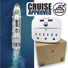 Cruise Approved Power Strip - Non Surge Protector for Cruise Ship with 2 USB ... picture