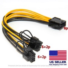 10 PACK 8 Pin to Dual 8 (6+2) Pin PCI-e Adapter Power Supply Cable VGA GPU 18g picture