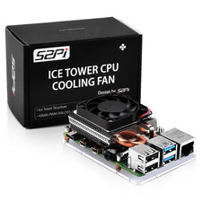 Geeekpi Fan For Raspberry Pi 4, Ultra Thin Ice Tower Cooler For Raspbe picture
