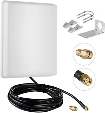WiFi Antenna Long Range 2.4GHz & 5GHz Outdoor Panel 10ft Cable Dual Band 15dBi picture