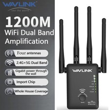 WiFi Extender 1200Mbps WiFi Booster Signal Amplifier w/4*Antennas & Wall Plug picture