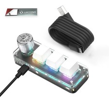 LUKCOZMO Macro Pad Macropad Programmable Keypad Customized 3-Key White  picture