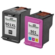 Reman replacement for HP 901XL CC654AN & HP 901 CC656AN (1 XL Black 1 Color) picture
