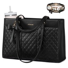 Best LOVEVOOK Laptop Tote Bag for Women,15.6 Inch Work Bags PU Leather Teacher picture