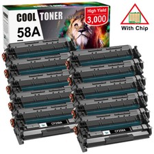 10PK No Chip CF258A Toner Cartridge For HP 58A LaserJet Pro M404dn MFP M428fdw picture