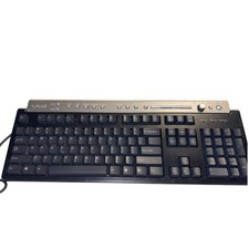 Sony Vaio PCVA-KB7P/U Wired Multimedia Keyboard Black Silver PS/2 Media Keys picture
