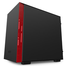 NZXT H210 Matte Black/Red Computer Case Mini Tower USB 3.1 Mini ITX CA-H210B-BR picture