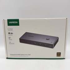UGREEN DISPLAYPORT KVM SWITCH 2 IN 1 OUT DP1.4 with 4 USB 3.0 Ports TV PC 8K picture