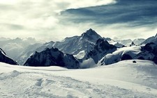 Landscape mountains snow snowy mountain filter peak Custom Gaming Mat Desk picture