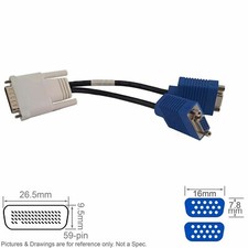 HP 338285-008 DMS-59 to Dual VGA Splitter Cable 2x 15-Pin Female OEM picture