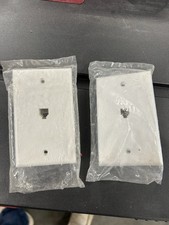 2 Pack Phone Wall Plate 6P4C RJ11 Telephone Line Modular Jack Faceplate - White picture