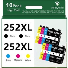 T252XL 252XL Ink Cartridges For Epson WorkForce WF-3620 WF-3640 WF-7610 WF-7210 picture