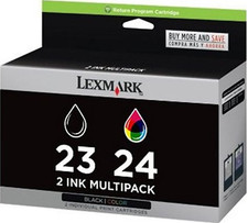 New Genuine Lexmark 23 24 2PK Ink Cartridges Box X Series X3550 X3530 picture