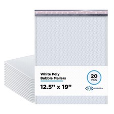 Arctic White Bubble Mailers 12.5x19 Poly Padded Envelopes #6 20 Pack picture