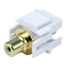 RCA Keystone Jack Insert Audio Video AV Coupler Wall Plate with White Center picture