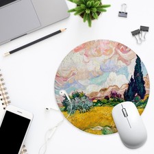 Abstract Wheat Field Impressionism Country Scenery Mouse Pad 7.9x7.9 Inch picture