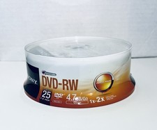 Sony 25DMW47SP DVD-RW 2X 4.7GB Spindle Rewritable DVD discs, 25-Pack - NEW picture