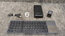 Jelly Comb Foldable Bluetooth Keyboard QWERTY Touchpad Dark Gray Bundle picture