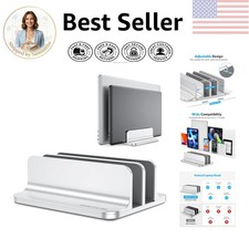 Stylish Adjustable Laptop Holder in Silver, Perfect for Dual Devices Up to 17.3