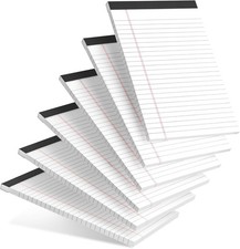 6pcs Small Note Pad 5x8 College Ruled Legal Pads Paper Notepads 6 Pack White  picture