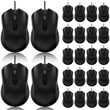 24 PCS Wired Computer Mouse Bulk USB Ergonomic Plug And Play Mice PC Laptop picture