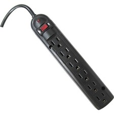 Weltron 6 Outlet Black Plastic Surge Protector w/ 6ft Cord picture