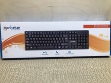 Manhattan Wired Computer Keyboard Black USB Connection, Plug & Play, Windows NIB picture