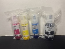 Epson 582 Ink Bottles Four Pack Black Cyan Yellow Magenta New Sealed 🔴🟡🔵⚫️ picture