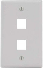 ICC Classic Faceplate with 2 Ports for EZ/HD Style in Single Gang, White picture