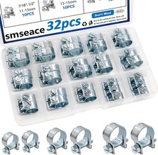 32Pcs Fuel Line Clamps Fuel Injection Hose Clamps 1/4inch 5/16inch 3/8in picture